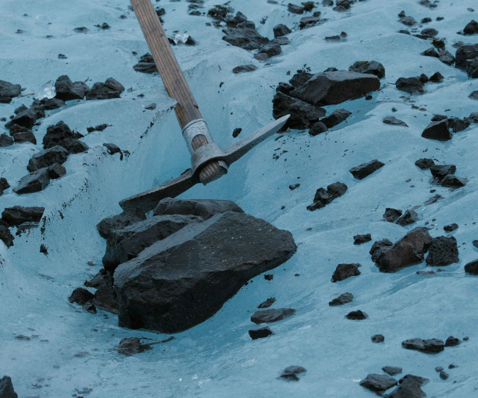 Ice axe in glacier ice, Skaftafell · Irvin Aloise